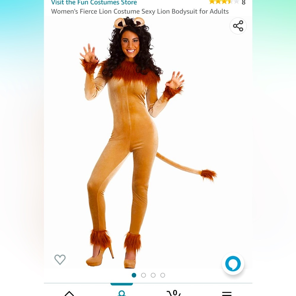 Women’s Lion Costume with Ears EUC Size M